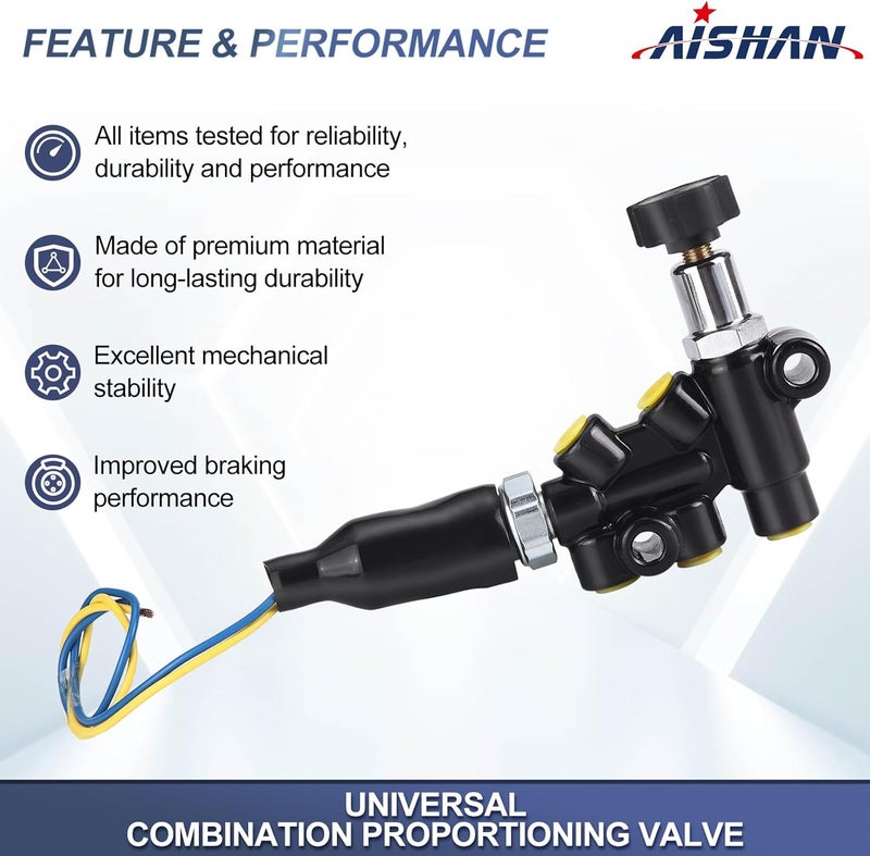 AISHAN Universal Combination Proportioning Valve for Connecting Valve 260-13190 260-11179 and Master Cylinder,Compatible with Wilwood Style & Adjustable Knob, Complete Mounting Bracket Kit - Image 2